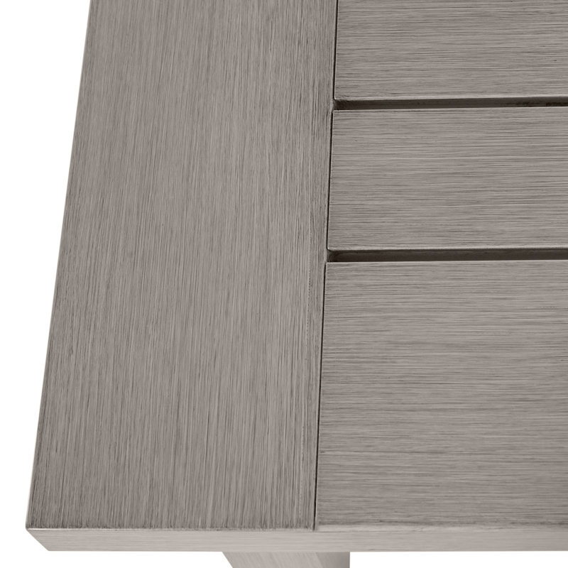 Table basse carrée en aluminium Club - Huître, Huître
