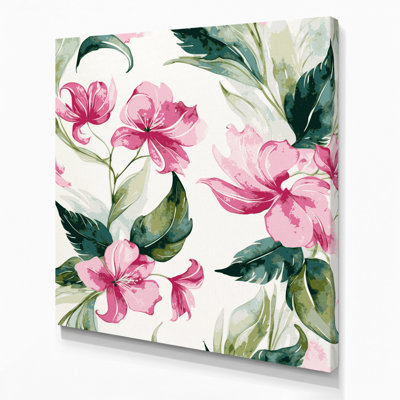 Aquarelle, art floral sur toile 22 gris