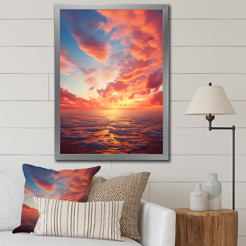 «Tillery Ocean Sunrise» sur toile, Cadre photo argenté, H 32 po x l 16 po x P 1 po