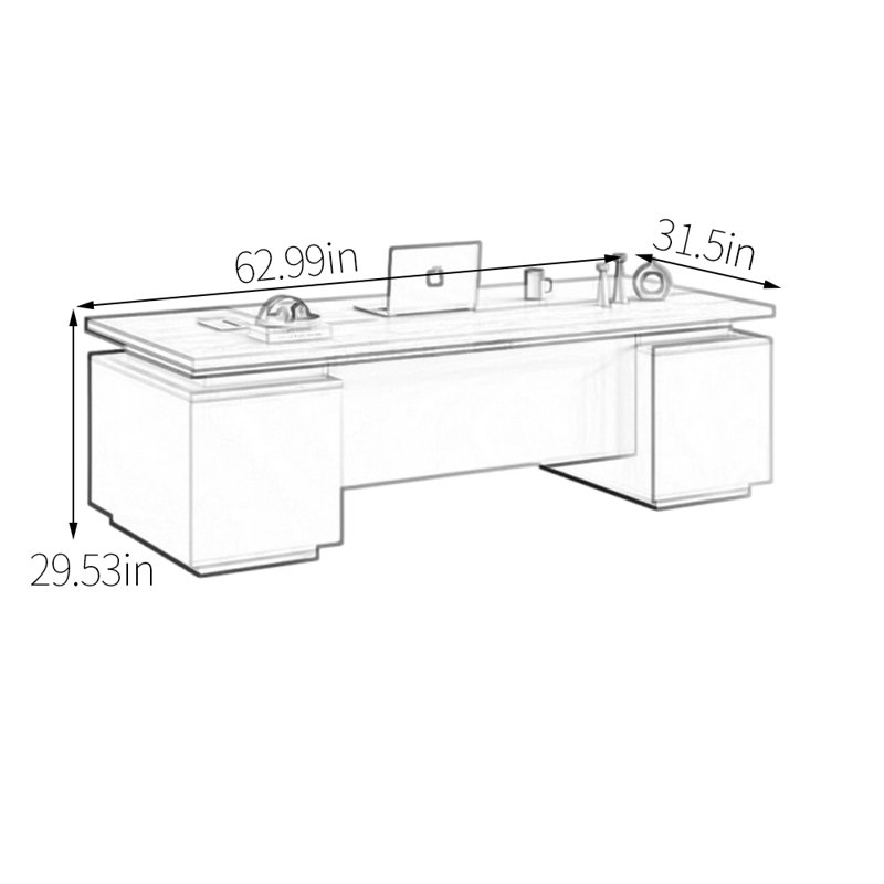 Argueta, H 29,53 po x l 62,99 po x P 31,5 po