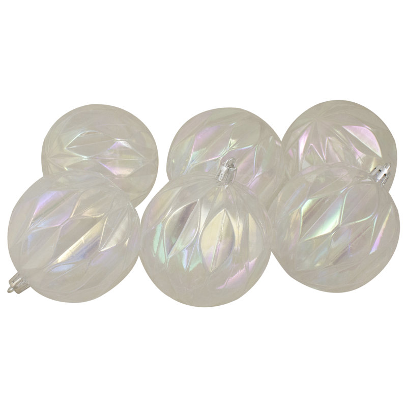 Ornement boule de Noël transparente Rhombus, Transparent irisé