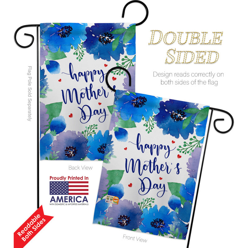 Double Sided 18.5 in. H x 13 in. W Polyester Mother's Day Flag set