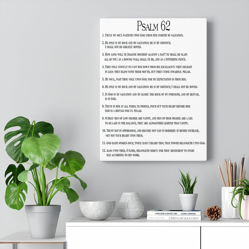 Faith In God Alone Psalm 62 - Wrapped Canvas Print, 41cm H x 30cm W