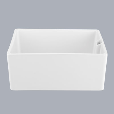 White Ceramic Single Bowl Sink 23.6"X18" - , Easy To Clean, Versatile Kitchen Accessory Scratches, Stains, And Food Adhesion