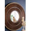 Miroir mural rond avec cadre en fer pour espace de vie