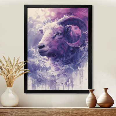«Purple Ram Spirit Tranquility - Ram Animals», art mural