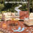 8' x 10' Waterproof Reversible Outdoor Rug, Plastic Straw Weave, Lightweight and Easy-Clean Patio Mat for Deck, Backyard, Camping or RV Use, Terracotta Orange-422947558-422947554