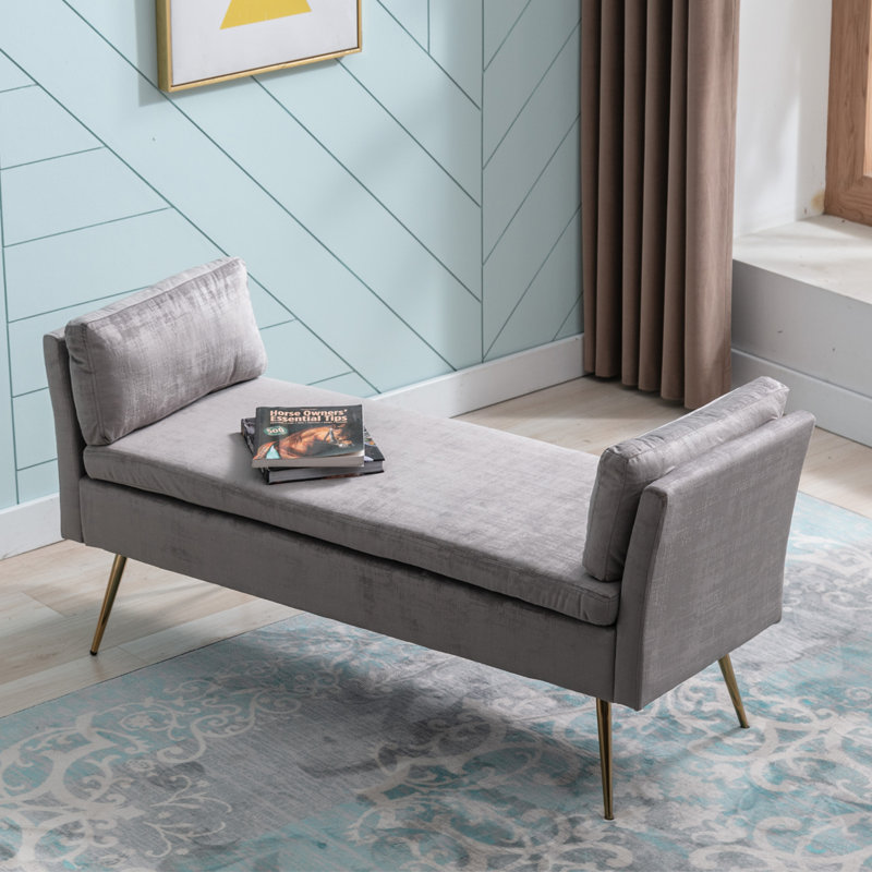 Markevius Fabric Upholstered Bench, Gray