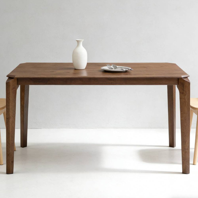  Table à manger en bois franc 59 pouces, couleur noyer