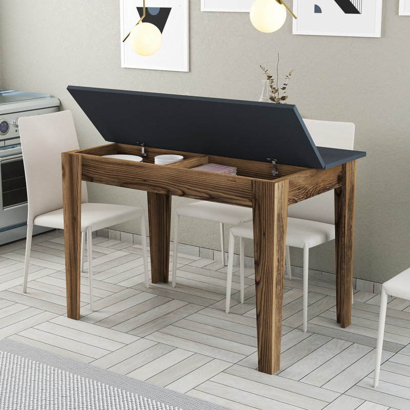 Table de cuisine, Anthracite, Noyer