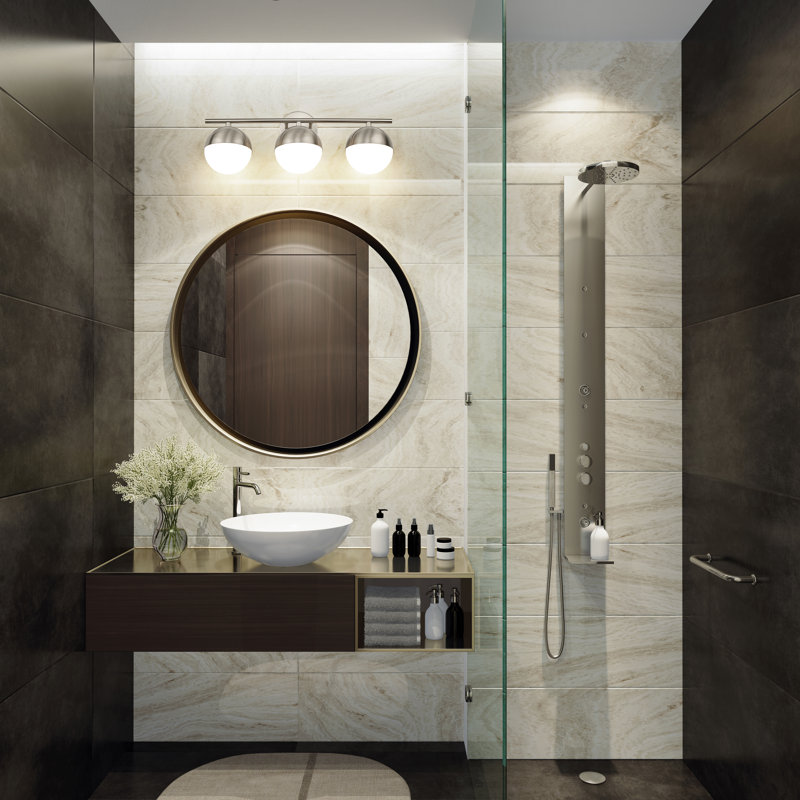 Trombetta 24 inch 3 Light Vanity in Modern Gold, Brushed Nickel