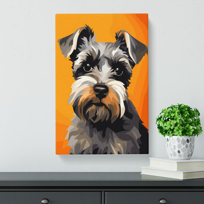 Schnauzer Minimalism No.4 - Wrapped Canvas