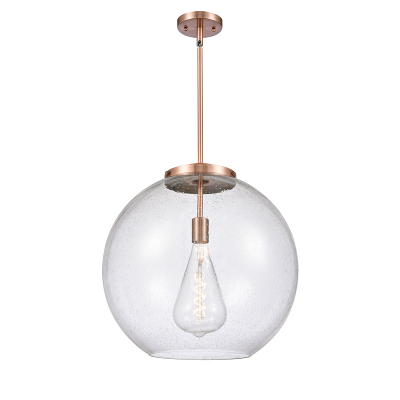 Luminaire suspendu simple à 1 lumière Ralph, Cuivre antique