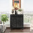 Sideboard Art Accent Cabinet With 2 Doors, Buffet Cabinet With Storage, Distressed Decorative Storage Cabinet With Embossed Pattern For Entryway Living Room Dining Room