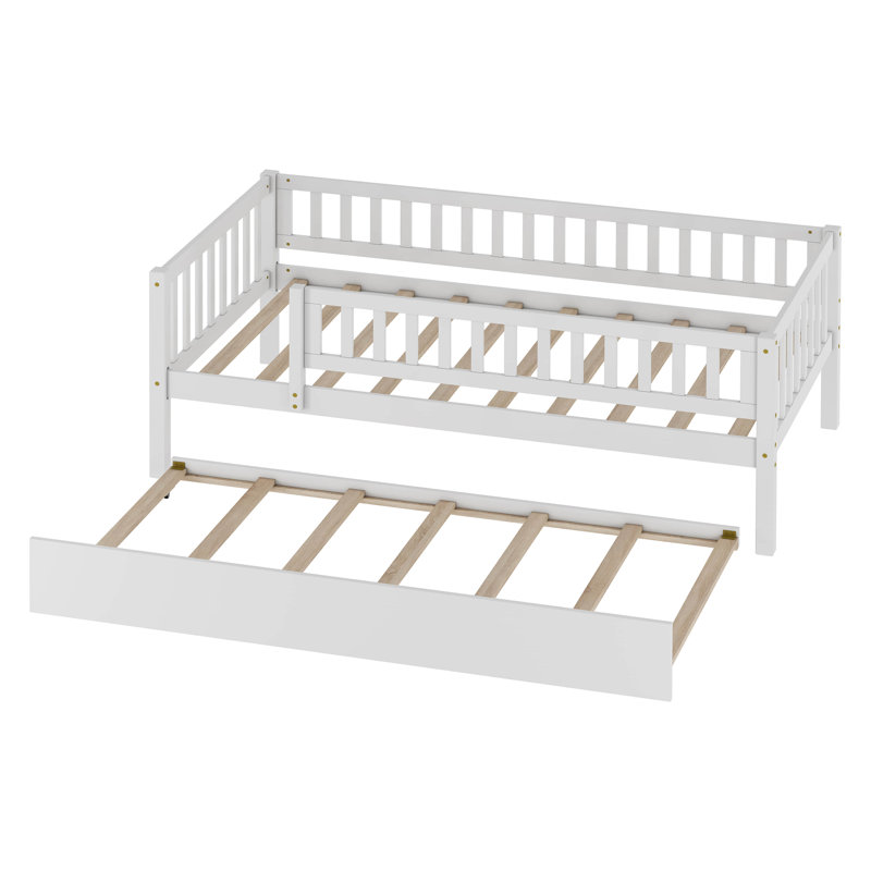 Buchheit Twin Daybed with Trundle by Red Barrel Studio®, White