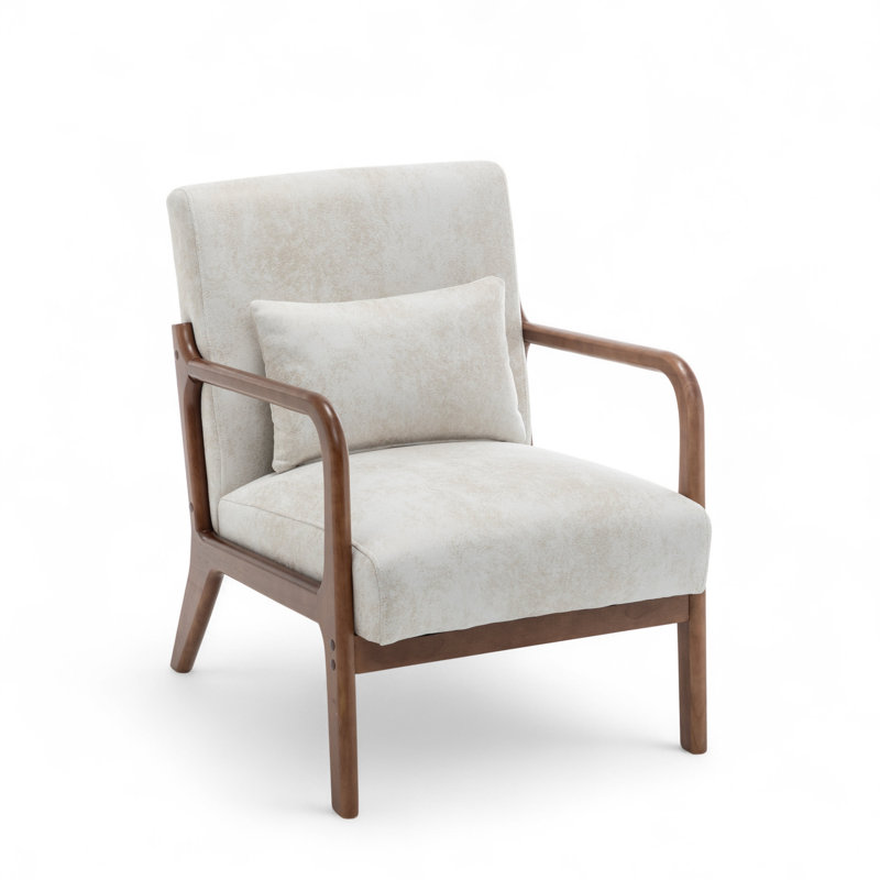 Alisija Upholstered Armchair, Beige Suede