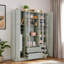 Grand garde-manger moderne avec 6 portes, tiroirs, tablettes réglables, plateaux coulissants et porte-bouteilles-555888257-555888316