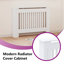 Housse de radiateur avec tablette de rangement supérieure, housse de chauffage, panneau de fibres à densité moyenne, 44,1 po x 7,5 po x 32,1 po, blanc-51679563-98929416
