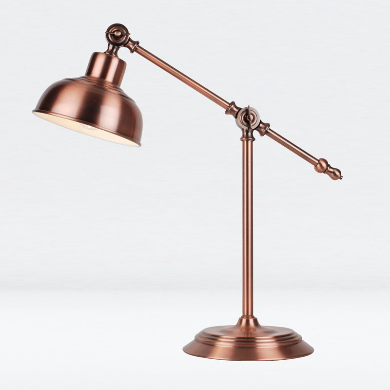 Coleto Adjustable Metal Desk Lamp, Antique Copper
