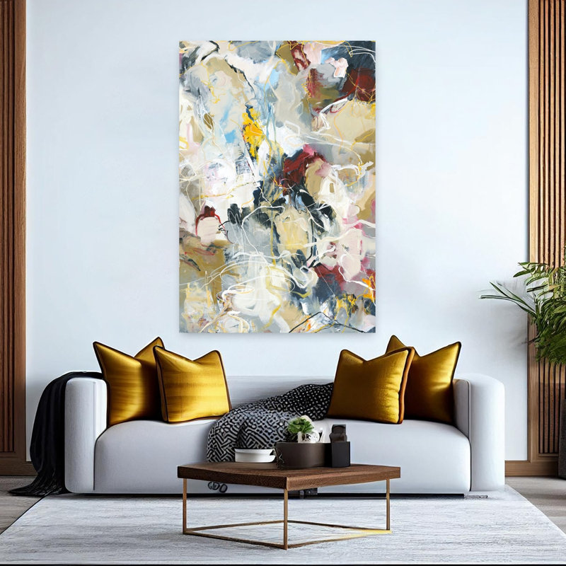 Art abstrait contemporain, H 60 po x l 40 po