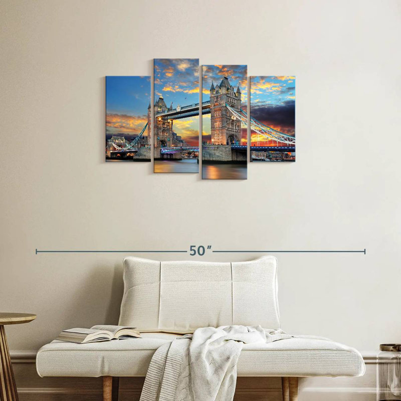 Tower Bridge At Dusk, 22" H x 36" W