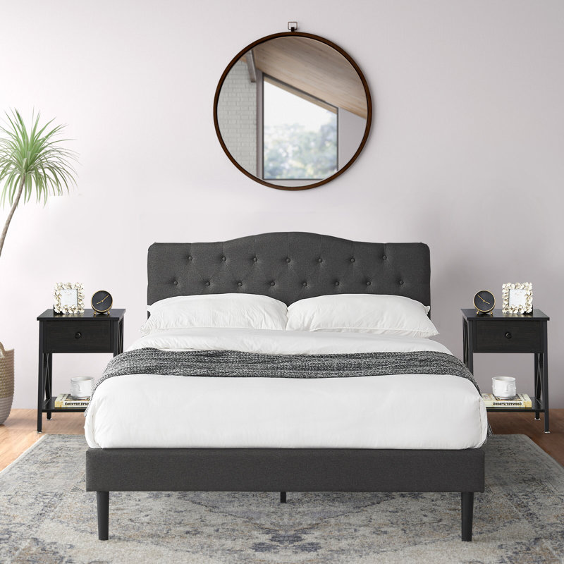 Kempst Steel Piece Bedroom Set, Black, Queen
