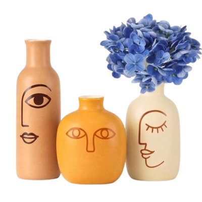 Abstract Face Vase Set