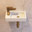 Lavabo de salle de bain mural rectangulaire en porcelaine vitrifiée avec trou pour robinet 14,37 po x 7 po Liberty-90706796
