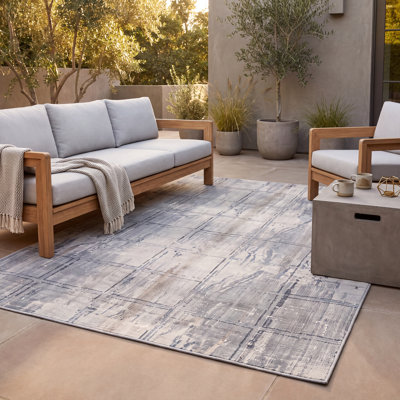 Tapis Melanite moderne à motifs mosaïques abstraites bleu-gris-crème, antidérapant, à poils courts, pour l'intérieur et l'extérieur, adapté aux animaux domestiques, idéal pour le salon, la chambre, la salle à manger, l'entrée, le corridor, le bureau, la cuisine, les zones de passage intense, facile à nettoyer, imprimé, ultra doux, à bords ourlés et lavable.
