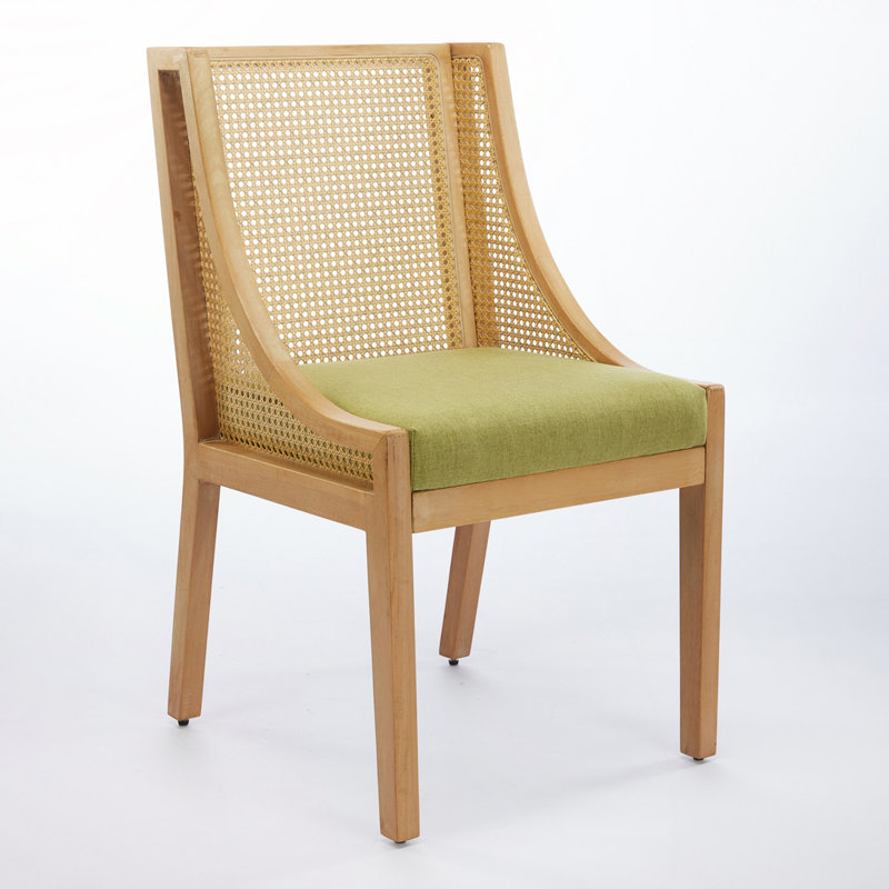 Chaises de salle à manger en rotin, Vert olive