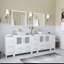 Ensemble de meuble-lavabo autoportant à double cuve 96 "avec plateau en marbre et miroirs assortis Ravenna-27042736