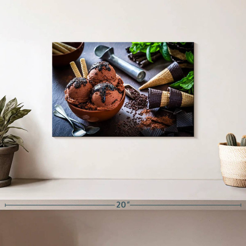 Yarlin Chocolate Ice Cream, 8" H x 12" W