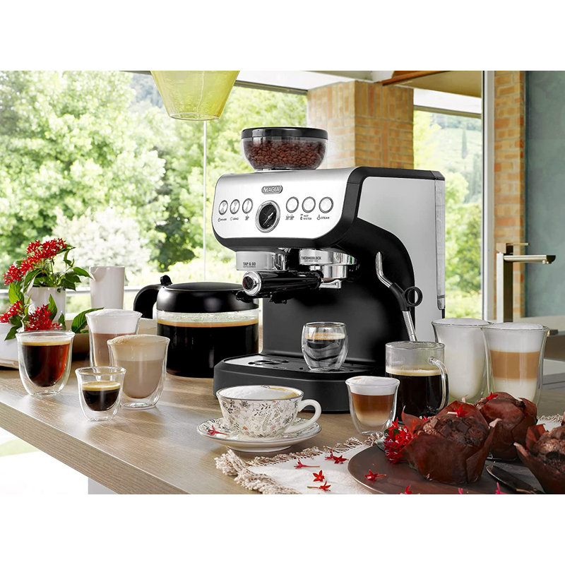 Magia Manual Espresso Machine with Grinder and Milk Frother - Latte Cappuccino Machine by Zulay Kitchen