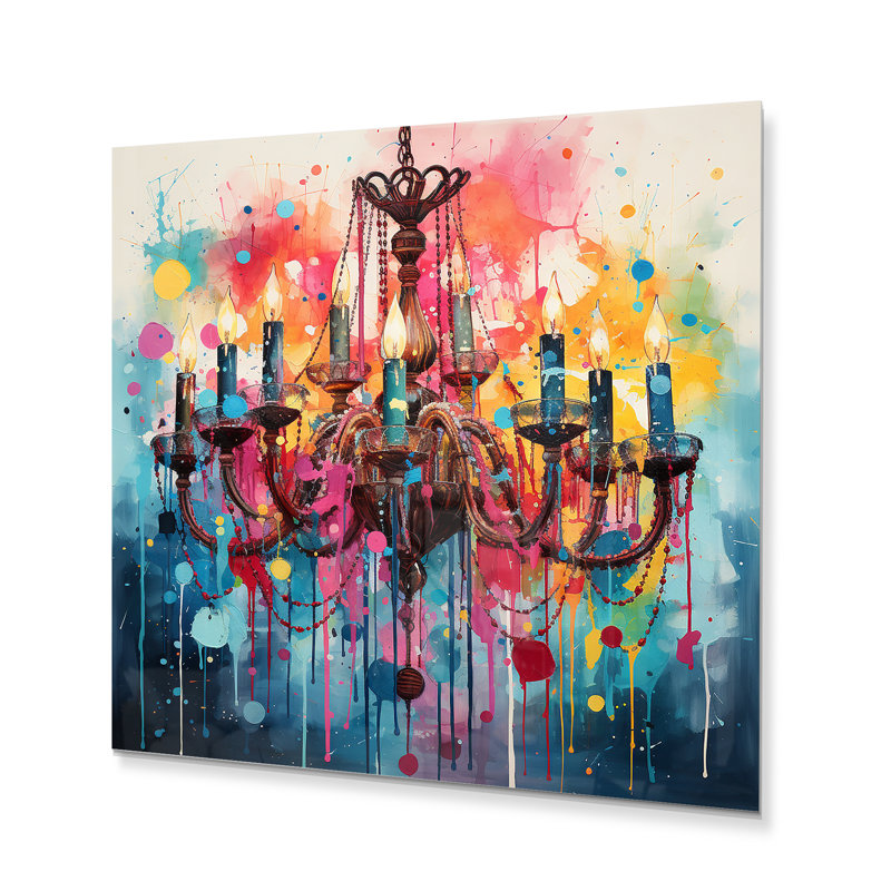 Lustre rétro pointillisme glamour I - lustre, H 16 po x l 16 po x P 1 po