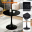 Table de salle à manger ronde de luxe légère avec base en tulipe et plateau en panneau de fibres à densité moyenne de 31,5 pouces, style médiéval moderne-875607602-875607756