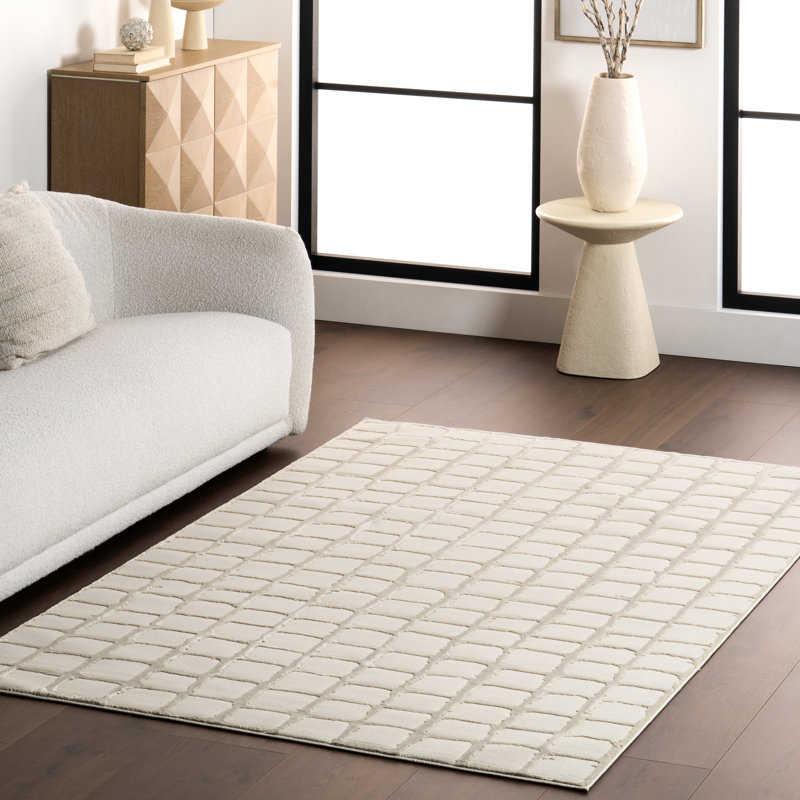 Tapis moderne lavable à la machine Eunice, Rectangle 9 pi x 12 pi