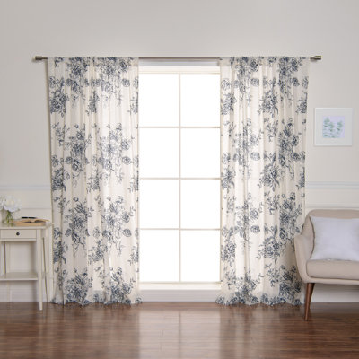 Panneau de rideau simple semi-diaphane avec passe-tringle 100% coton Reamstown Rose & Wildflower