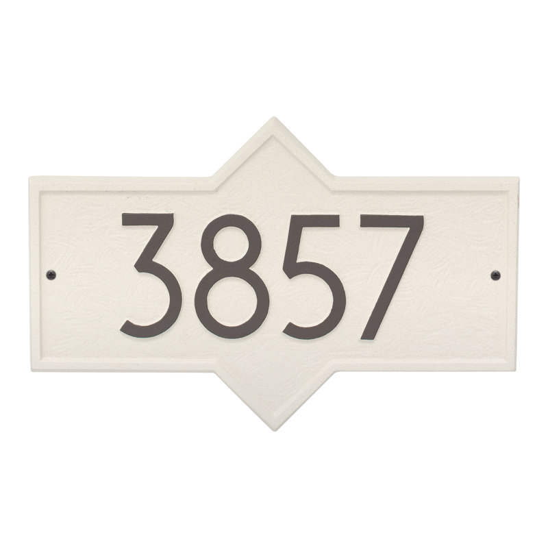 Plaque d'adresse murale personnalisée 1 ligne Hampton, Argile côtière, Oui
