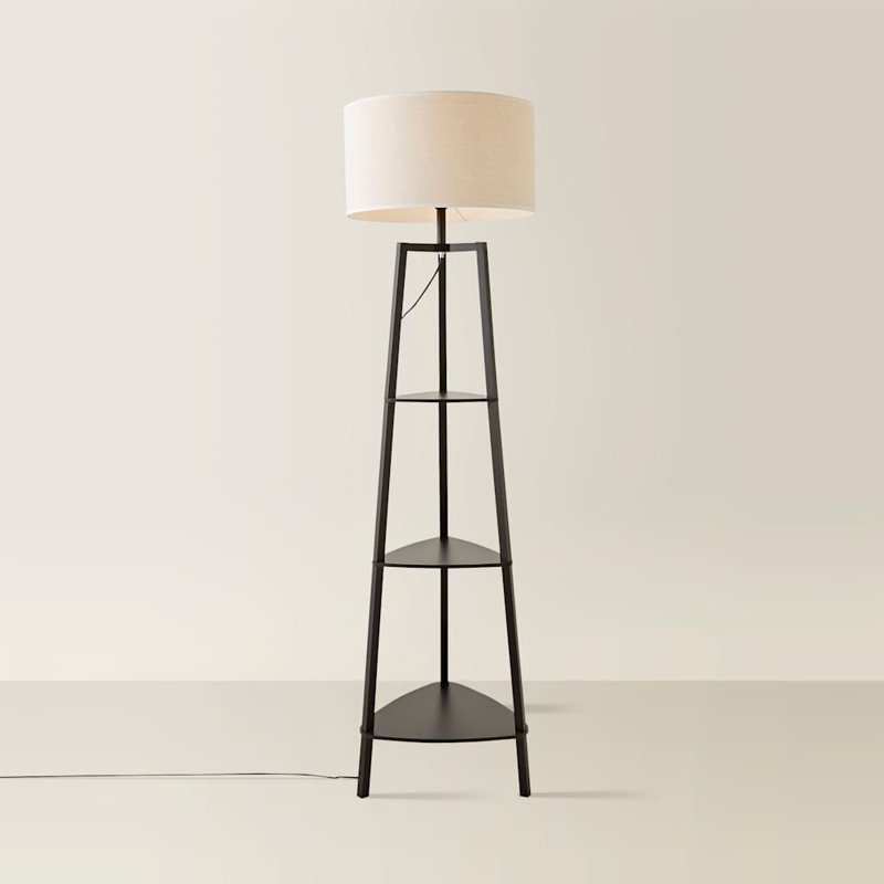 HIRU With EVA 156 Floor Lamp, Natural, Black, No