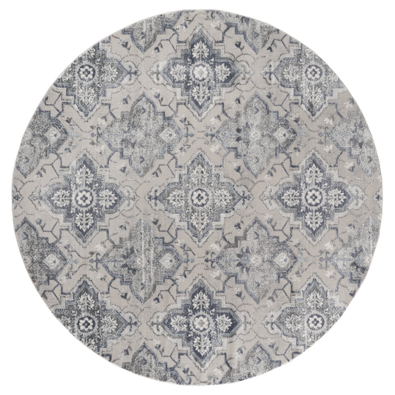 Askov Floral Indoor Rug, Round 8'