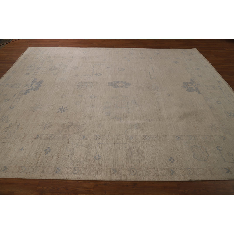 Vegetable Dye Handmade Oushak Turkish Area Rug