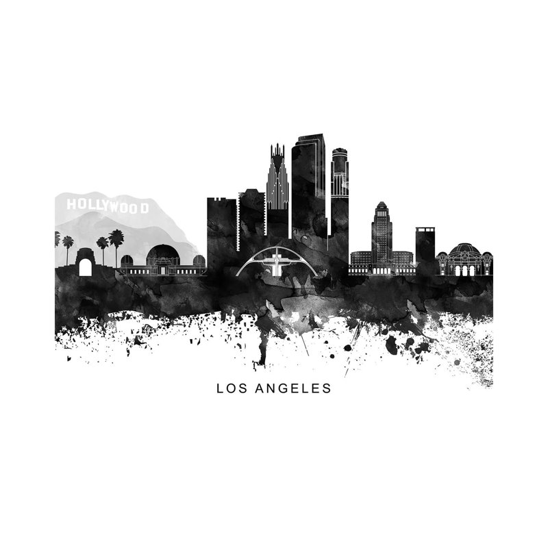 Los Angeles Skyline by WallDecorAddict - Wrapped Canvas Print, 152.5 cm H x 101.5 cm W