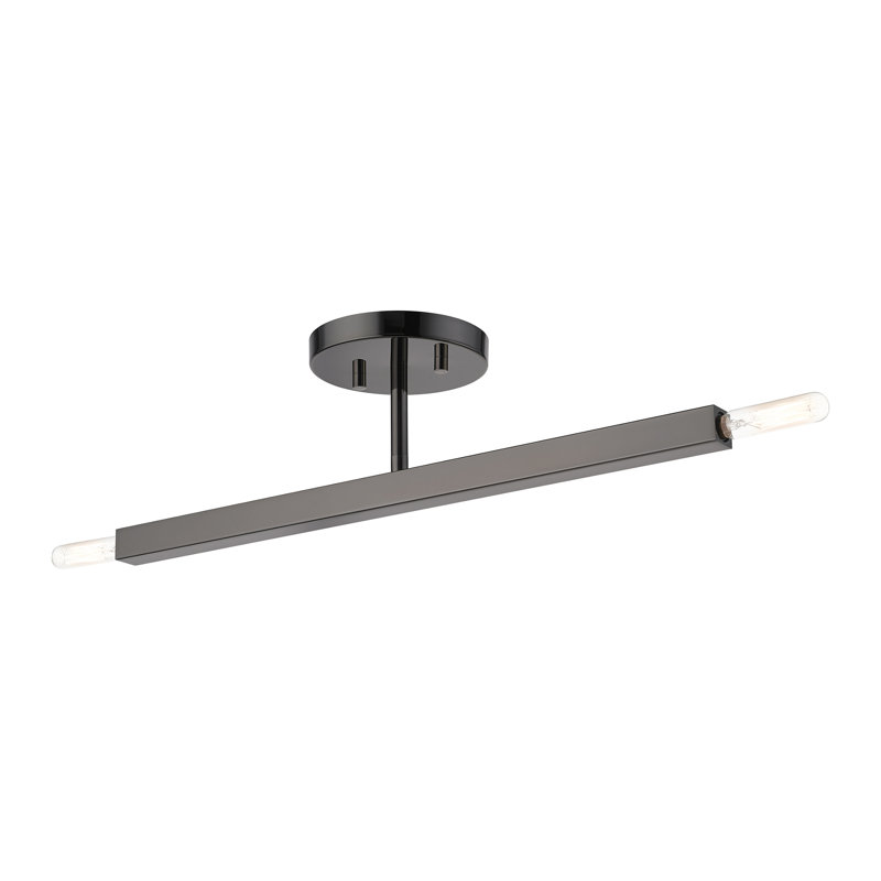 Manbir Semi Flush Mount, Black Chrome