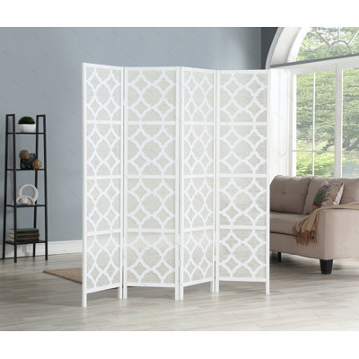 Nayelin 69.28'' W x 70.31'' H 4 - Panel Folding Room Divider