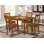 Ensemble de table de salle à manger 5 pièces moderne comprenant une table rectangulaire en bois avec feuille papillon et 4 chaises de salle à manger en tissu de lin, brun selle
