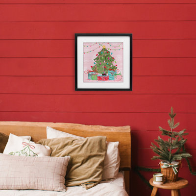 «Merry Pinkmas Tree», reproduction d'art sous verre encadrée par Nicole Tamarin