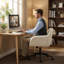 Chaise de bureau en tissu Teddy, hauteur réglable, pivotant à 360 °