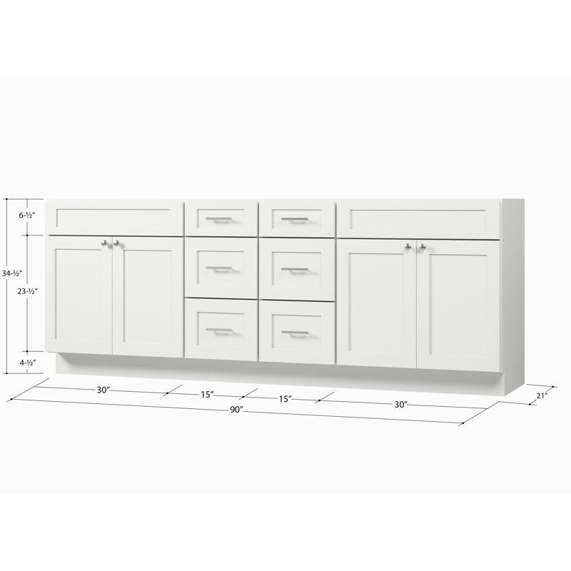 Base de meuble-lavabo double Disar 90, Blanc