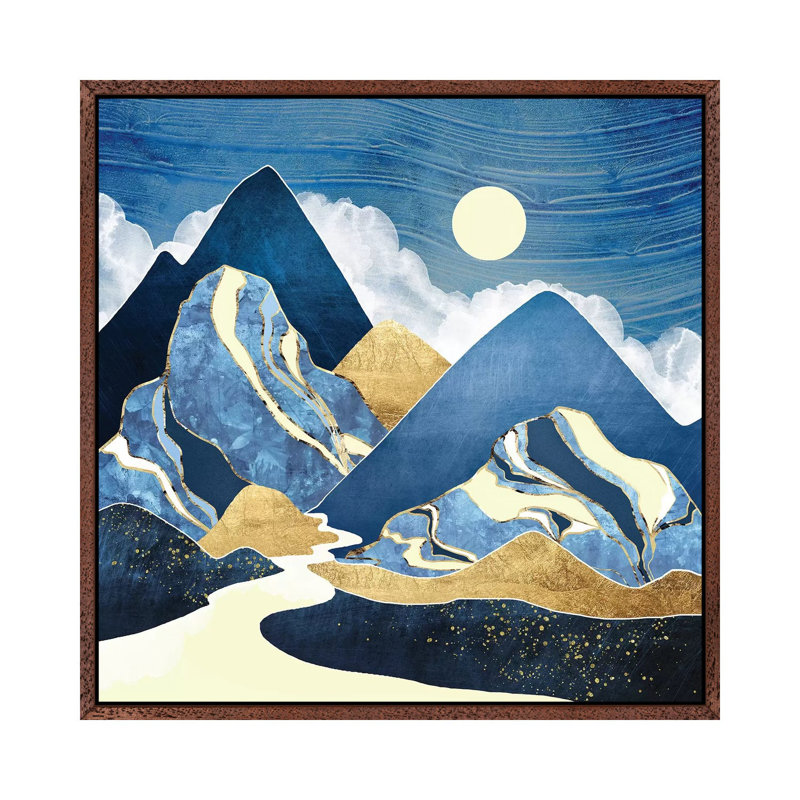 Moon River - Print on Canvas, 45.72 cm H x 45.72 cm W, Brown Framed