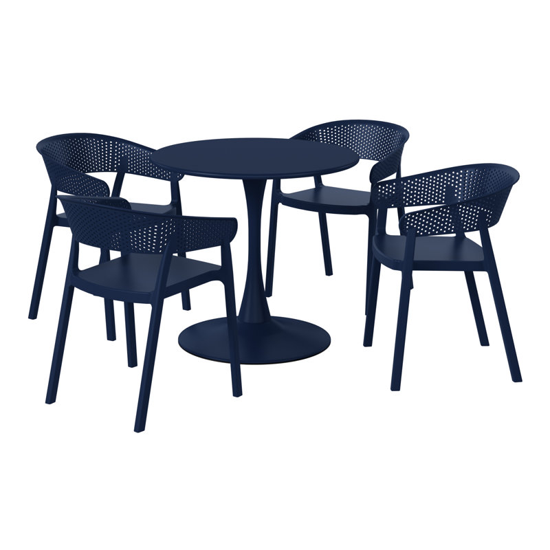 Ensemble repas extérieur pour 4 personnes, H 29 po x l 31,5 po x P 31,5 po, Marine, 4
